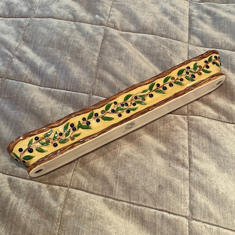 Hand painted Long Olive Dish 11” x l 1/2”